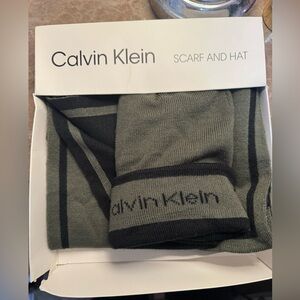 New men’s, Calvin Klein, scarf, and hat set